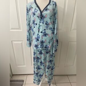 Disney Lilo & Stitch Scrump Doll 2Pc Plush Henley PJ Set - Adult - 2X (18W-20W)